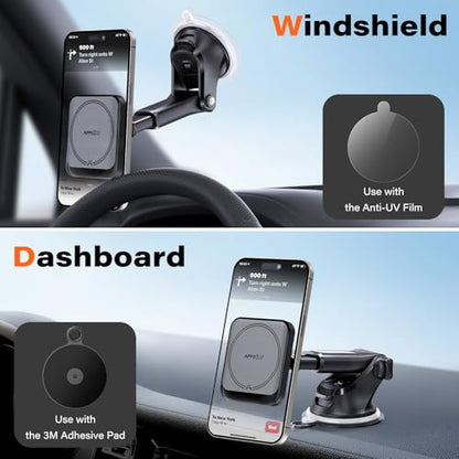 APPS2Car for MagSafe Car Mount, Magnetic Phone Holder with Suction Cup