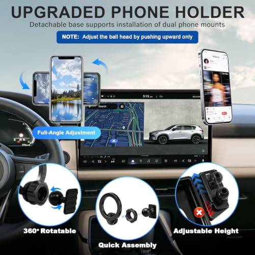 Dual-End Car Phone Holder for 2026 Mazda CX5 CX-5 Accessories 12.9 Screen - size: For 26 Mazda CX5, 12.9-Inch