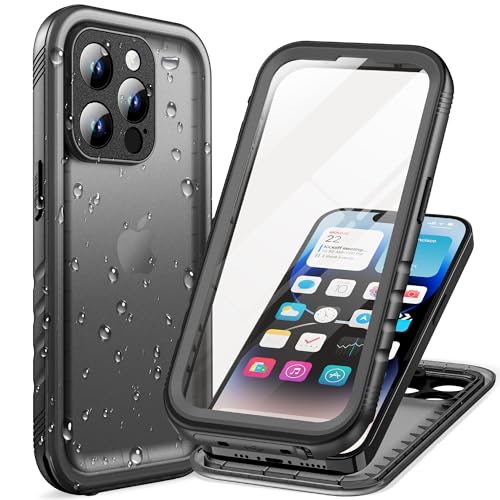 Cozycase for iPhone 14 Pro Max Waterproof Case Full Body Heavy Duty Black | 360 Shockproof with Screen Camera Protector Military Grade Double Water Dust Drop Proof Hard Rugged Tough Front Back Cover - color: Black, size: iPhone 14 Pro Max (6.7")