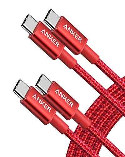Anker USB C to USB C Cable, 60W Fast Charging Cable (2-Pack, 6 ft, Red) - color: Red, size: 6FT*2