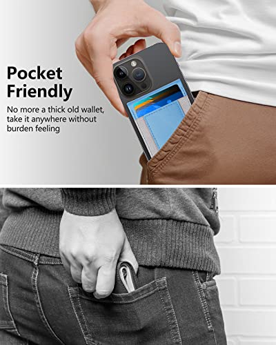 for MagSafe Wallet with Adjustable Stand, 9 Card Holder, Open ID Window - color: Light Sky Blue