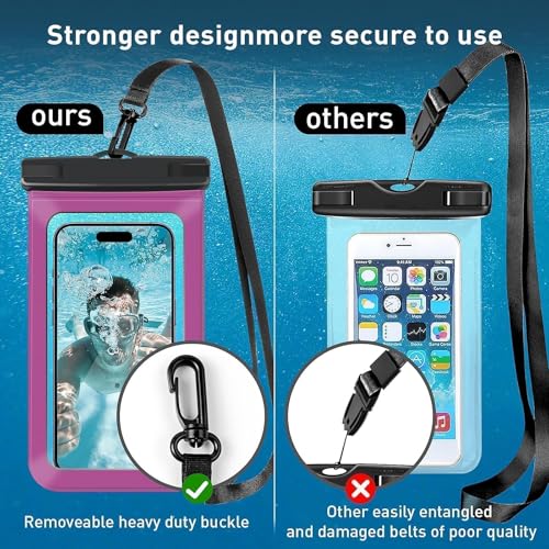 [1 Pack Waterproof Phone Case, 6.8" Universal Dry Bag for iPhone 15/14/13/12 Pro Max, IPX8 Waterproof Pouch, Cruise Ship & Beach Essentials, Bright Red - color: B7-Bright Red-1 pack, size: 6.8in