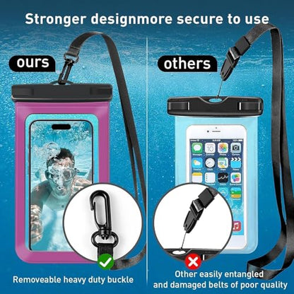 [1 Pack Waterproof Phone Case, 6.8" Universal Dry Bag for iPhone 15/14/13/12 Pro Max, IPX8 Waterproof Pouch, Cruise Ship & Beach Essentials, Bright Red - color: B7-Bright Red-1 pack, size: 6.8in