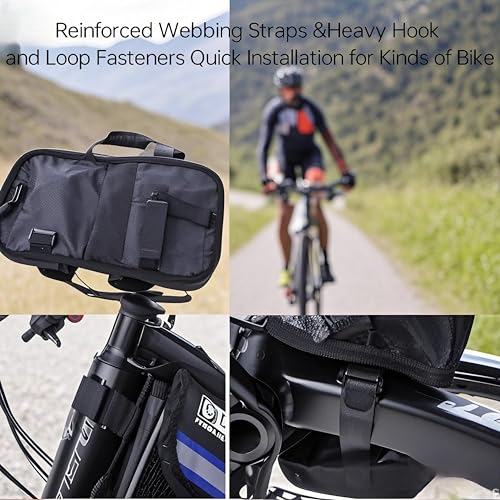 Bike/Bicycle Bag,Bike Phone Holder Mount Bag,Touchscreen Bike Phone Mount under 6.8”,Waterproof, Bicycle Accessories Frame Storage Bag(Red)