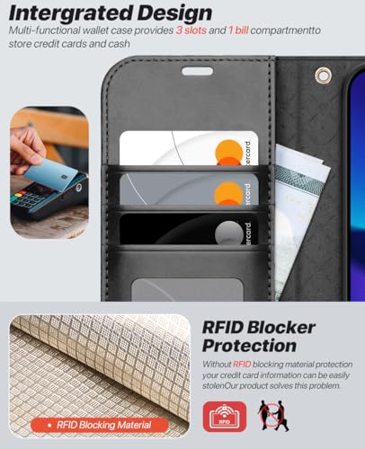 OCASE for iPhone 17e Case/iPhone 16e Detachable Wallet Case with Card Holder, 2 in 1 Pu Leather Flip Folio with RFID Blocking Stand Wrist Strap Shockproof Phone Cover 6.1 Inch 2025, Graphite - color: Graphite, size: iPhone 16e/ iPhone 17e