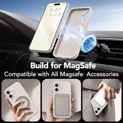 GONEZ Magnetic for iPhone 16 Case, Silicone Cover Stone - color: A-Stone, size: Iphone 16