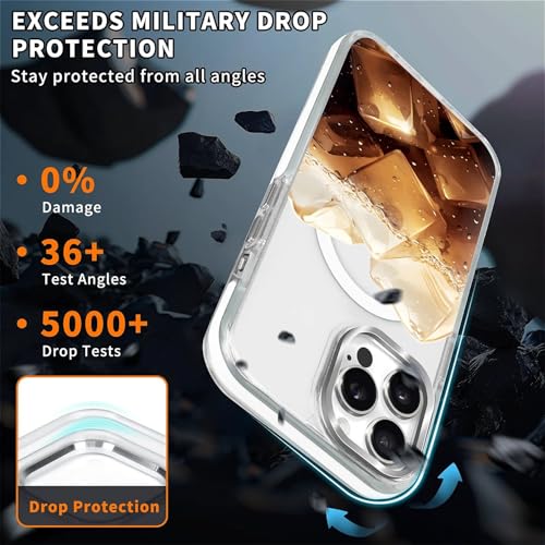 Magnetic Case for iPhone 14 Pro Design On Clear Base, Compatible with MagSafe, Slim Protective Soft TPU Bumper Phone Cover Women Girls Case Brown Ice Drinking - color: Brown Ice Drinking, size: iPhone 14 Pro