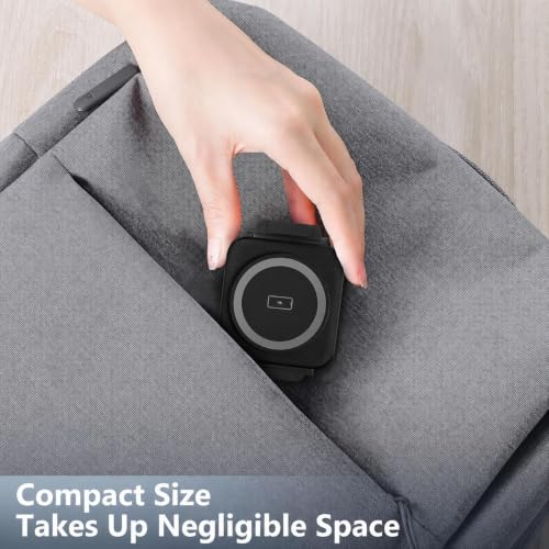 Travel Charger for Samsung Multi Devices, Foldable 3 in 1 Wireless Charging Station Fast Charging Stand/Pad Compatible for Samsung Galaxy S26/S25/S24/S23/Note20 Galaxy Watch8/7/6/Galaxy Buds4(Grey - color: black grey