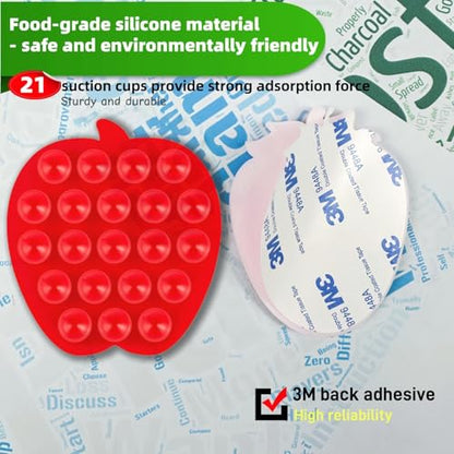 CIEO SuctionPhone Grip, Strong Silicone Suction,Strawberry Sticky Grip,Suitable for Selfies and Videos on Mirrors, Bathrooms and Smooth Surfaces, Compatible with iPhone (Red) - color: Red