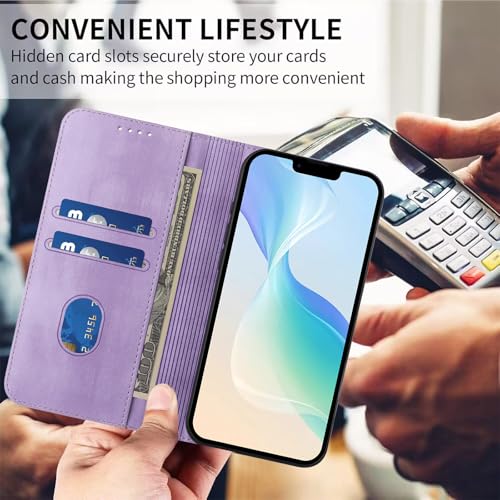 Back Case Compatible with Galaxy A10E Wallet, Bumper Leather Phone Case with RFID Blocking Ultra Slim Leather Cover Scratch Resistant Shell Protection Case Compatible with Samsung Galaxy A20E/A10E - color: Purple