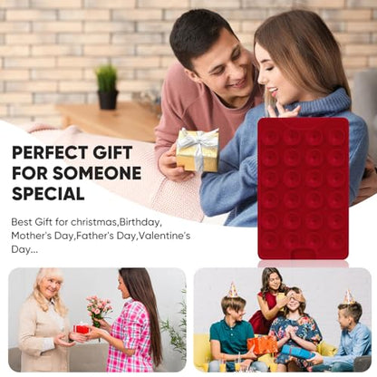 Suction Phone Card Holder Adhesive Mount,Up to 3 Cards,Red - color: Red