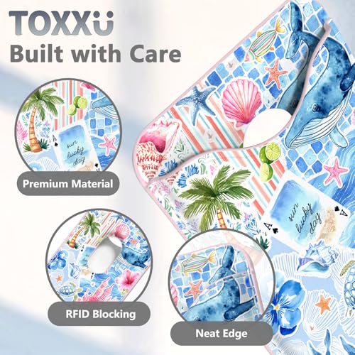 Tropical Magnetic Wallet Compatible with Magsafe Wallets for iPhone 17/16/15/14/13/12 Series Pro Max Plus Cute Phone Sea Animals Magnet Fit 3 Cards for Women Lether Mag Safe Ocean Picnic - color: Z-Ocean Picnic