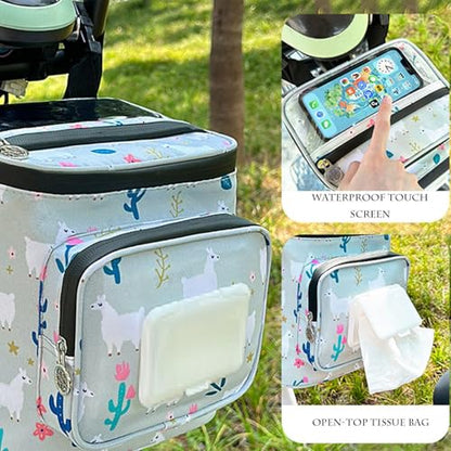 Bike Handlebar Bag - Waterproof Pouch with Phone Touch Screen Pocket, Dark Blue, 8.3"x7.5"/ 21x19 cm - color: Dark Blue