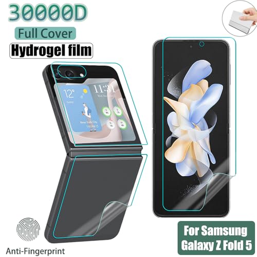 3PCS Clear Screen Protector for Samsung Galaxy Z Flip 5 5G Inner Screen Protection Hydrogel Films Not Tempered Galss (Inferior Posterior Membrane) - size: Posterior Membrane - Lower