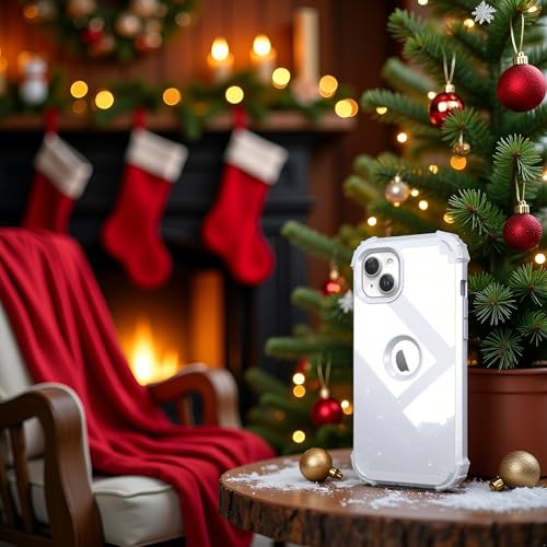 IDweel for iPhone 15 Case with Screen Protector,Luxury 3 in 1 Shockproof Slim Fit Hybrid Heavy Duty Protection Glitter Hard PC Cover Soft Silicone Sturdy Bumper Full Body Case,Glitter Grey - color: Glitter Grey
