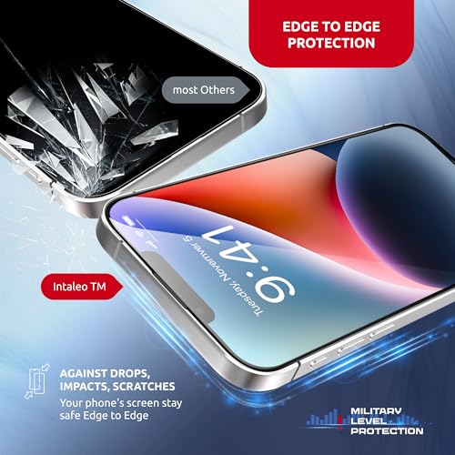 Tempered Glass Screen Protector - 9H Hardness Screen Protector for iPhone 13 Pro Max / 14 Plus Set with Applicator – Full Edge-to-Edge Protection Oleophobic Coating - Black Design - size: for iPhone 13 ProMax/14Plus