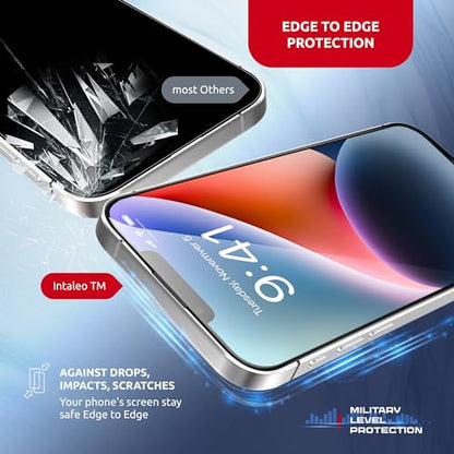 Tempered Glass Screen Protector - 9H Hardness Screen Protector for iPhone 13 Pro Max / 14 Plus Set with Applicator – Full Edge-to-Edge Protection Oleophobic Coating - Black Design - size: for iPhone 13 ProMax/14Plus