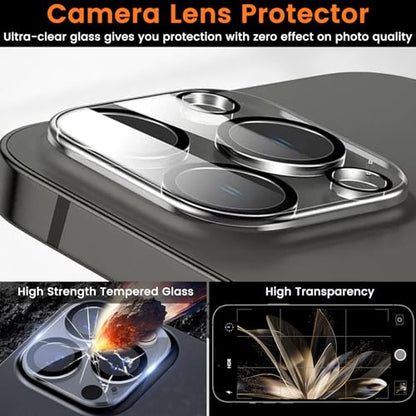 Lesakit 4+4 Pack Privacy Screen Protector for iPhone 15 Pro Max 6.7-Inch with 4 Pack Camera Lens Protector, Anti Spy Tempered Glass Film 9H Hardness Case Friendly - size: iPhone 15 Pro Max