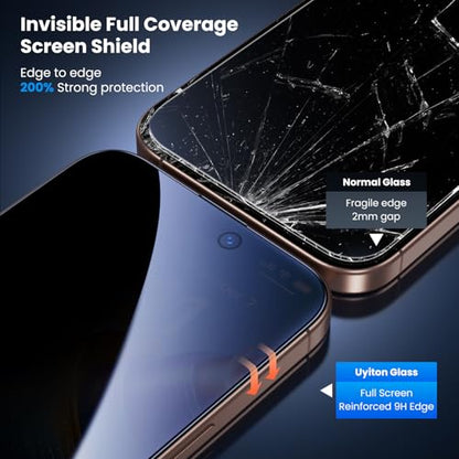 Uyiton for iPhone 16 Pro Privacy Screen Protector UnBreak-Glass - size: iPhone 16 Pro - 6.3 inch