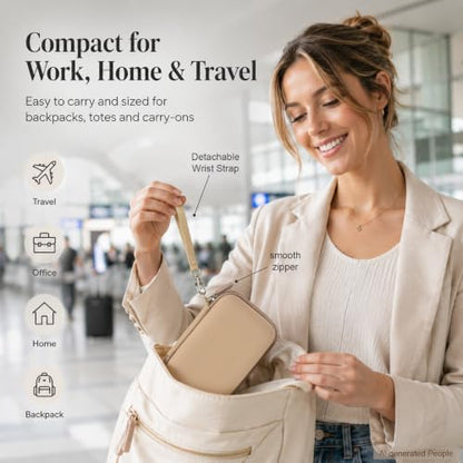 ANKHOH Travel Case for Iseyyox/for QUZUDN/for RTOPS 3 in 1 Wireless Charger - color: Khaki