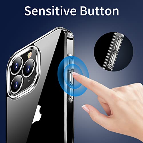 JJGoo Compatiable with iPhone 13 Pro max Case Clear, Transparent Shockproof Phone Case, Slim Anti-Scratch Hard PC Back Protective Cover Bumper, Clear - color: Clear