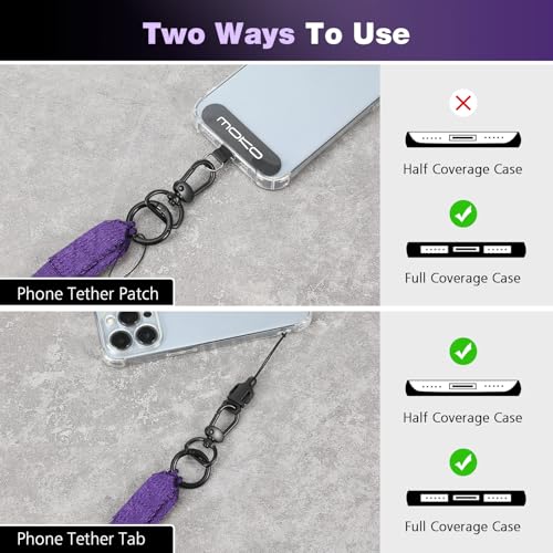 MoKo Adjustable Phone Lanyard Crossbody Strap with Detachable Quick Buckle - color: Dark Purple
