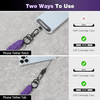 MoKo Adjustable Phone Lanyard Crossbody Strap with Detachable Quick Buckle - color: Dark Purple