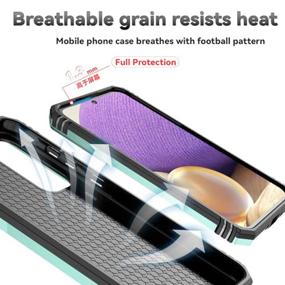 for Galaxy A35 5G Case,with Screen Protectors and Camera Cover,[Military Grade] 16ft.Drop Tested Cover with Magnetic Kickstand Protective Case for Samsung A35 5G, Green - color: Green