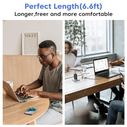 toocki USB C Cable Right Angle, 2-Pack 6.6ft USB A to USB C Charger Cable - color: Black, size: 6.6FT+6.6FT