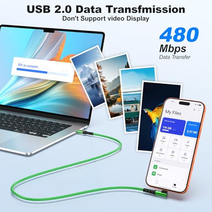 Pofesun 10ft USB C Cable Fast Charging,3 Pack 60W(3A) USB C Charger Cable - color: Purple,Green,Rose, size: 10FT+10FT+10FT