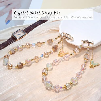 Beaded Phone Wrist Strap, Crystal Key chain Wristlet, Cute Purse Bag Charms - style: Style1