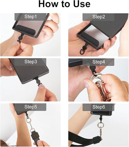 Cell Phone Strap Crossbody Universal Phone Lanyard Adjustable Strap Compatible with Most Smartphones Aztech - color: C-black