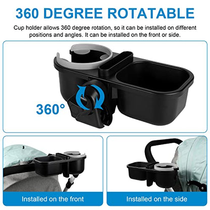 Accmor Stroller Cup Holder, Drinks Holder Bike Walker Wheelchair - color: Tray Phone Holder-Grey