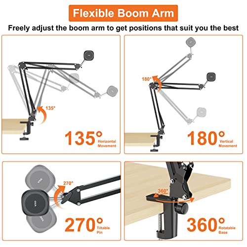 VRIG Overhead Phone Mount Stand for Bed with Magsafe, Articulating Arm Cell Phone Holder for Desk, Cell Phone Holder for Live Streams, Zoom Calls, Online Teaching, Selfies, Remote Working - size: Standard Model