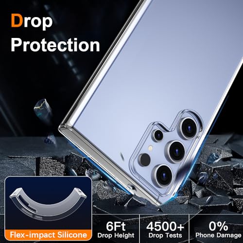 Crystal Clear Compatible with Samsung Galaxy S24 Ultra Case.Soft Slim Fit Transparent Plastic TPU Protective Silicone Cover Phone Cases for Samsung Galaxy S24 Ultra [Slim Thin ] - size: galaxy s24 ultra case