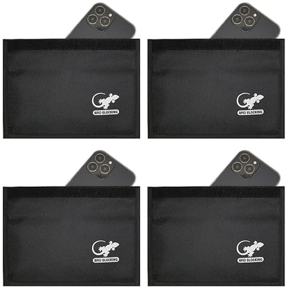 Faraday Bag Anti-Tracking GPS RFID Car Key Signal Blocker Wallet Shielding Pouch Protective Case for Cell Phone Car Key FOB, Data Privacy, Electronic Device Security (4 PACK - BLACK) - color: 4 PACK - BLACK