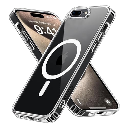 S. Tedazo Magnetic for iPhone 7 Plus/8 Plus Case Compatible with MagSafe,Not YellowingMilitary Grade Protection,Ultra Thin Shockproof Phone Case for iPhone 7 Plus/8 Plus-Clear - color: Clear, size: iPhone 7P/8P