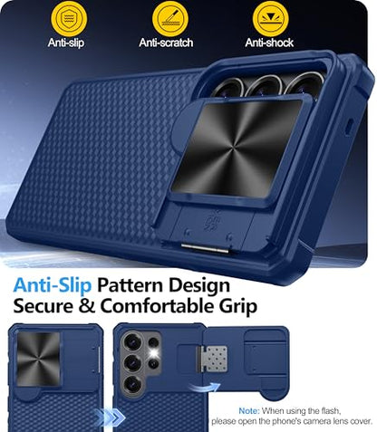 Magnetic for Samsung Galaxy S26 Ultra Case-Blue | [Slide Camera Cover][Kickstand][Compatible with MagSafe] Military Drop Protection Phone Case for Galaxy S26 Ultra - color: Blue