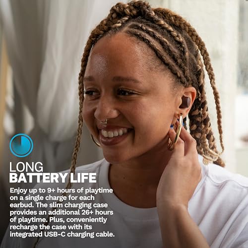 JLab Go Air Pop+ Tones True Wireless Earbuds, in Ear Bluetooth Headphones with Microphone, 35H Playtime, USB-C Charging Case, Dual Connect, EQ3 Sound, 4625 W - color: B-4625 W, style: Nude