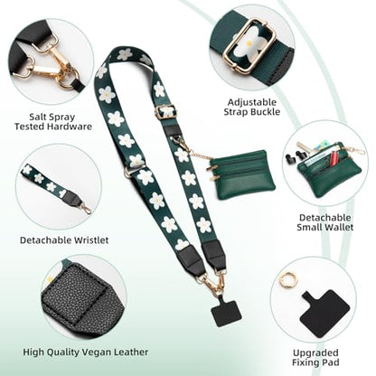 Cell Phone Lanyard Crossbody with Wallet, Versatile Clip and Go Phone Strap - color: P