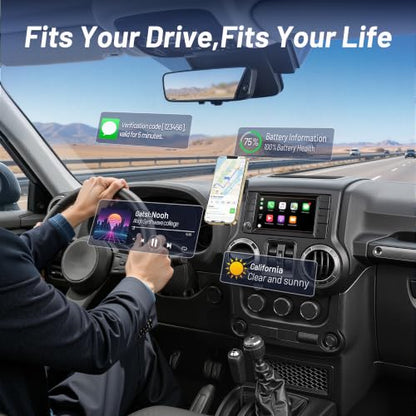 Car Phone Holder for Jeep Wrangler (2011-2016 2017),Magsafe Car Mount Charger,Magnetic Phone Holder,15W Wireless Charging,Dashboard Phone Holder,360° & Hands Free,2015 Wrangler Interior Accessories - size: Jeep Wrangler | 2011-2017