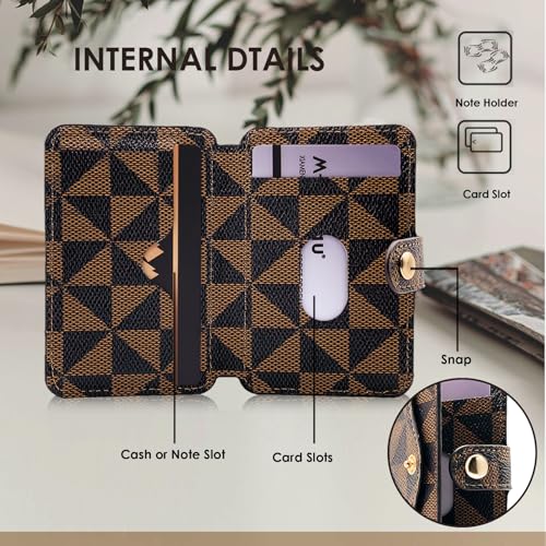 M-Plateau Card Holder for Back of Phone With Adhesive Sticker - color: Brown and Black