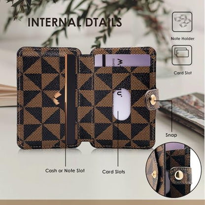 M-Plateau Card Holder for Back of Phone With Adhesive Sticker - color: Brown and Black