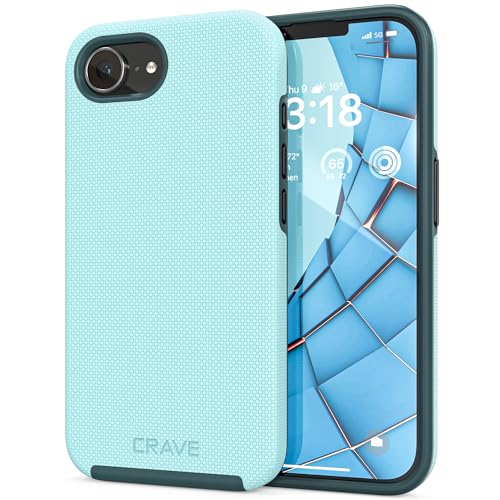 Crave for iPhone 17e Case and iPhone 16e Case, Shockproof Protection Dual Layer Case for iPhone 17e, iPhone 16e (6.1 inch) - Aqua - color: Aqua