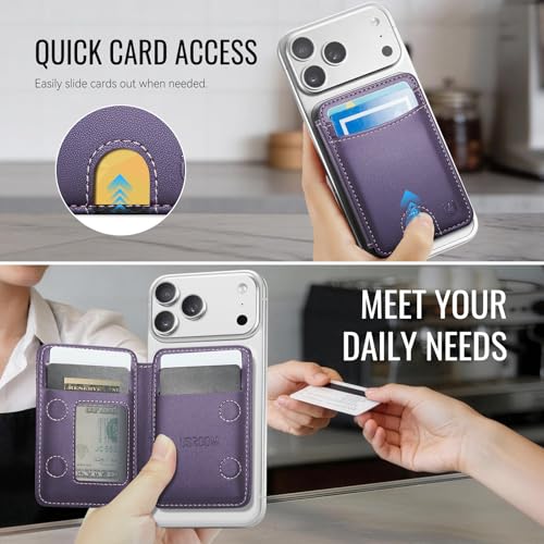 for Magsafe Wallet Magnetic RFID Blocking Card Holders, Purple - color: Purple