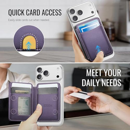 for Magsafe Wallet Magnetic RFID Blocking Card Holders, Purple - color: Purple