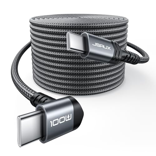 JSAUX 100W USB C to C Cable [6.6FT 2-Pack], Right Angle USB C Fast Charging - size: 6.6FT - 2 Pack
