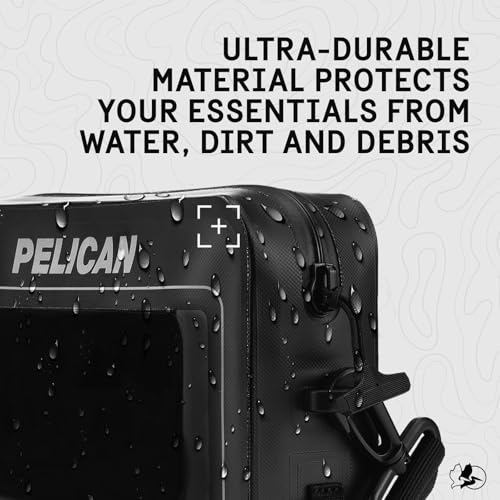 Pelican Marine Water-Resistant Sling Bag with Adjustable Strap (2L) - Black | Crossbody Chest/Shoulder Bag for Men and Touchscreen Compatible Phone Compartment - Travel Daypack for Camping, Hiking & More - size: 9.84 x 5.31 x 2.17 inches