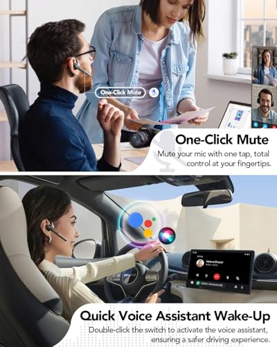 Bluetooth 6.0 Open-Ear Headset with Noise-Canceling Microphone