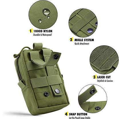 WYNEX Tactical EDC Pouch Molle,Utility Admin Pouch for Small Tool & Phone - color: Army Green